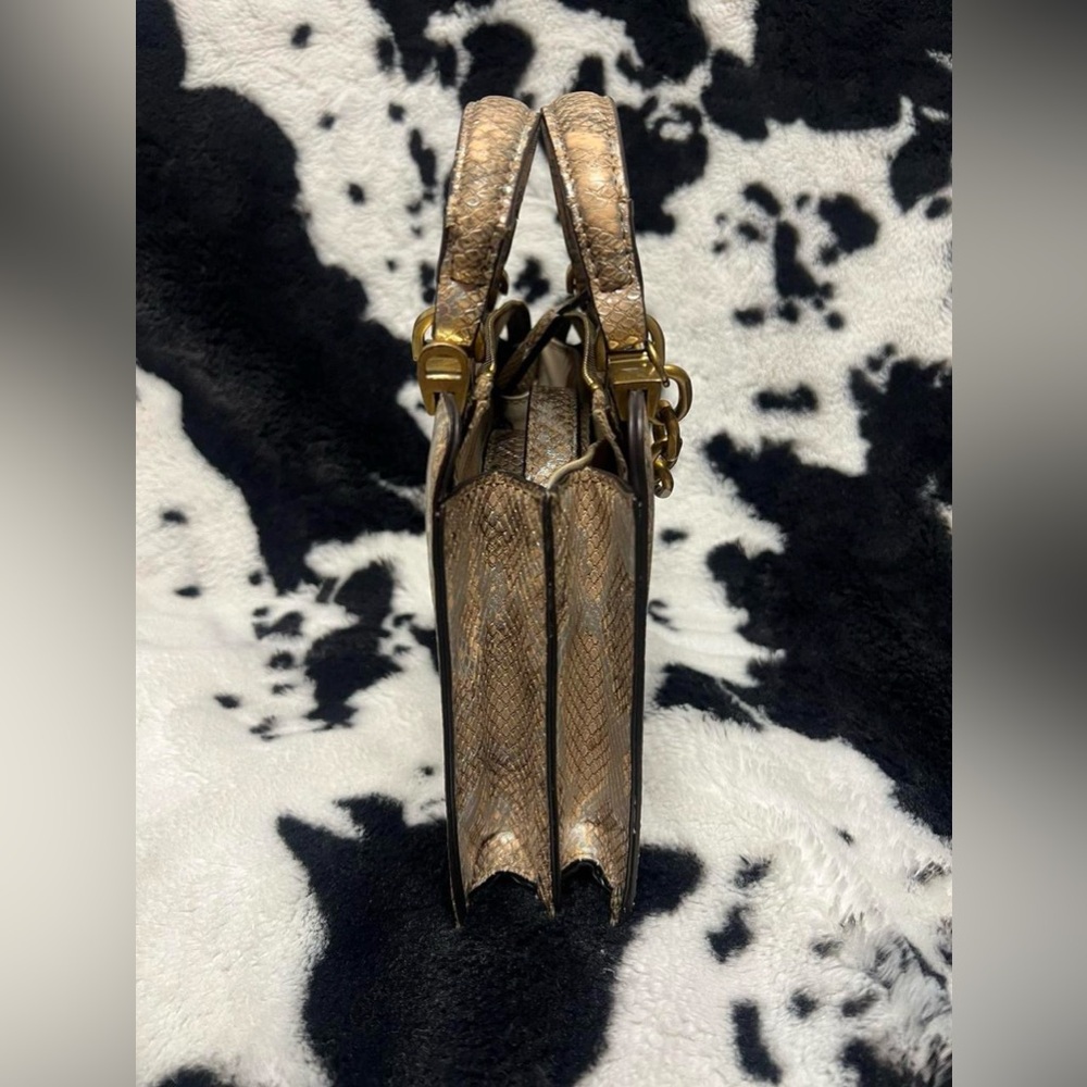 Python-Embossed Faux Leather Make The Kristle Min… - image 7